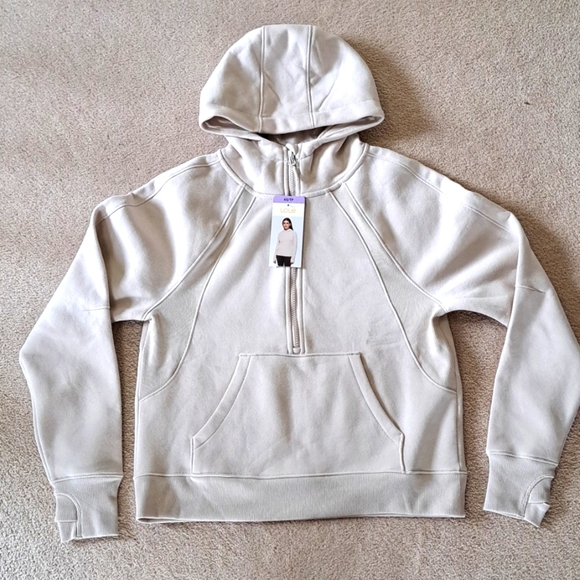 Lole Haf Zip Pullover Sweatshirt Women's XS Beige Cozy Neutral Hooded Top NWT - Picture 14 of 14